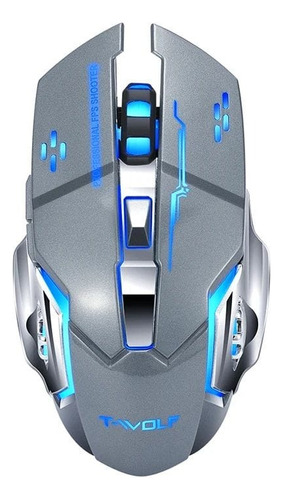 Mouse Gamer Inalámbrico Recargable Color Negro