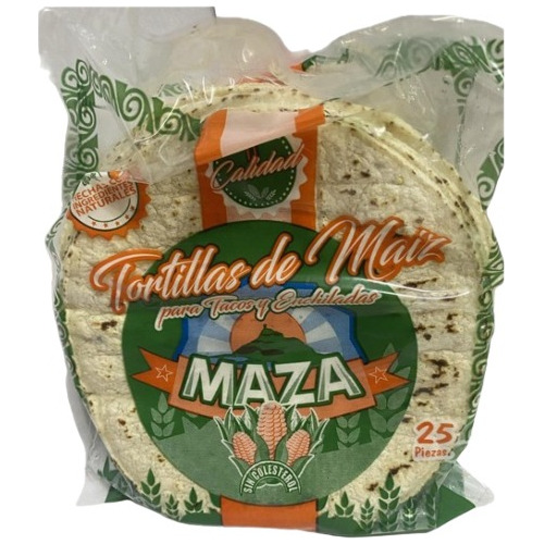 Tortilla De Maíz Para Freir Maza 12 Bolsas (25 Piezas C/u)