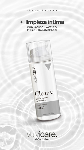 Vulvicare Clear V Jabón Prebiótico Zona Íntima