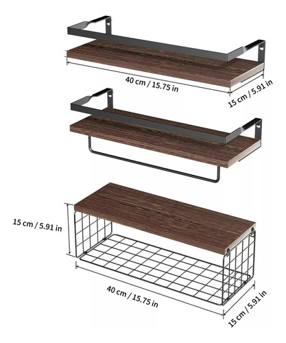 Repisas Flotantes Para Montaje En Pared Kit X3 Estantes