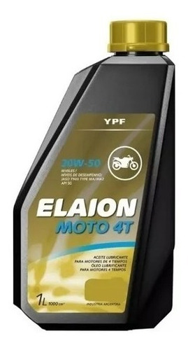 Aceite Elaion 20w50 4t Moto Mineral 4 Tiempos 