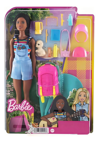 Día de acampada de muñeca Barbie negra de Brooklyn Hdf74 Mattel