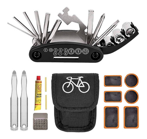 Kit De Herramientas Para Reparacion + Parches Bicicleta