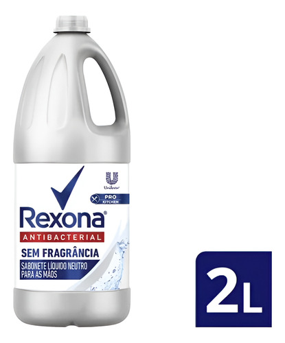 Sabonete Líquido Antisséptico Rexona Sem Fragrância 2 Litros