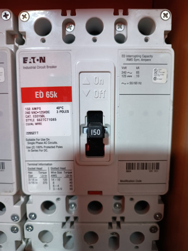 Breakers Trifasico Industrial 150 Amp Ge Y Eaton Ed 3x150amp