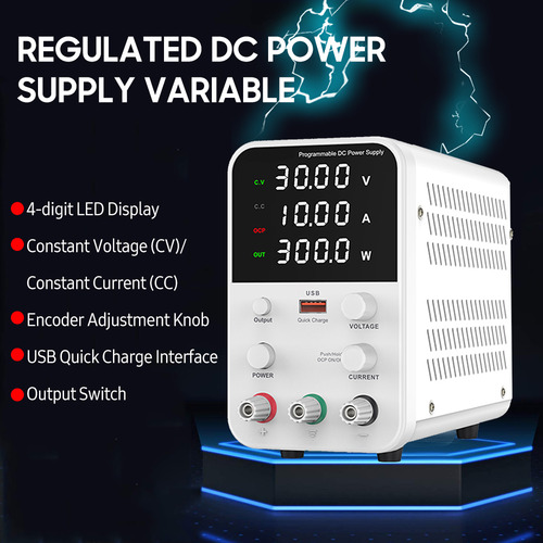 Fuente De Alimentación Dc De Banco, 30 V, 10 A, Pantalla Dig