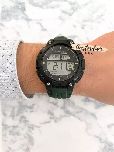 Reloj Mistral Hombre Digital Caucho Verde