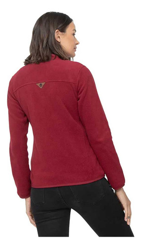 Polerón Polar Mujer Hi-tec Microfleece Half Buttons Rojo