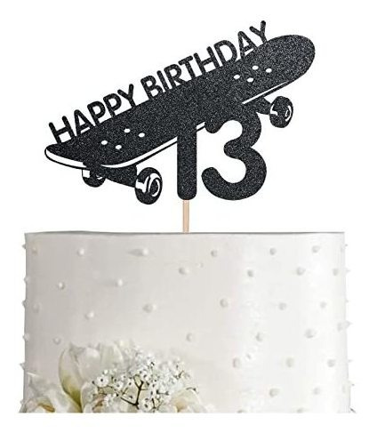 Skateboard 13 Cake Topper, Boy Girl Sport Happy 13th Pdz9b