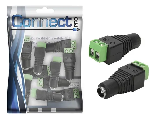 comprar 100x Conector Plug P4 Fêmea Borne Fonte Cftv Fita Led Câmera