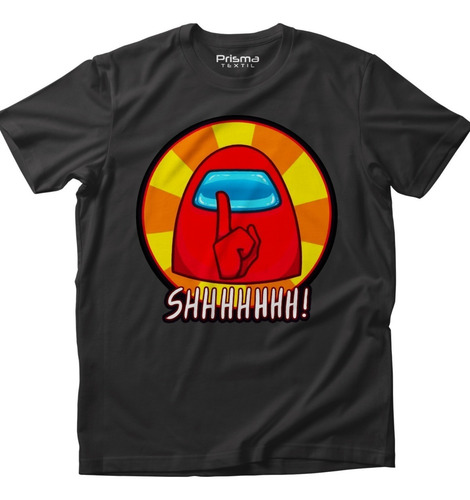 Playera Among Us Shhh Videojuego Gris Carbon