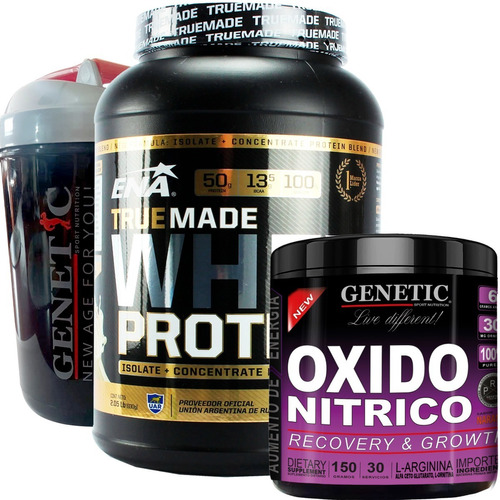 Oxido Nitrico Arginina + Whey Protein Ena 1 Kilo Eleva Testo