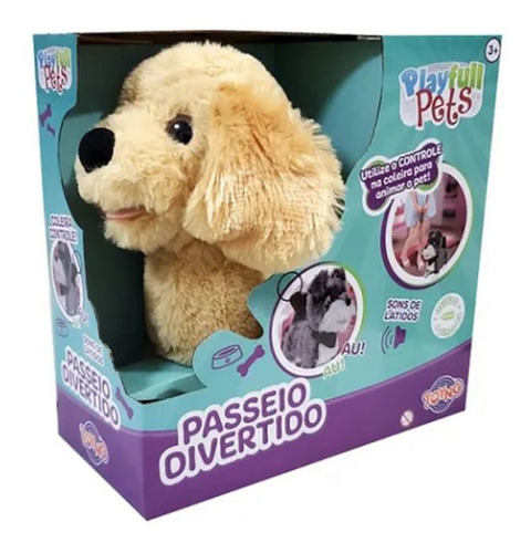 Imagem 1 de 2 de Cachorrinho Passeio Divertido Toyng Playfull Pets Creme