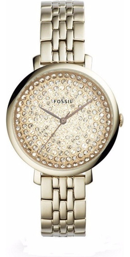 Reloj Fossil Es3901 Para Mujer Acero Inoxidable Color De La Malla Dorado Oscuro Color Del Bisel Dorado Color Del Fondo Dorado