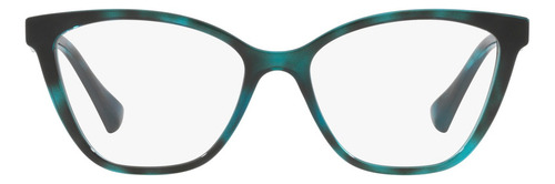 Armação Óculos De Grau Ralph Ralph Lauren Ra7166l 6175 54 Cor Havana Azul Pavão