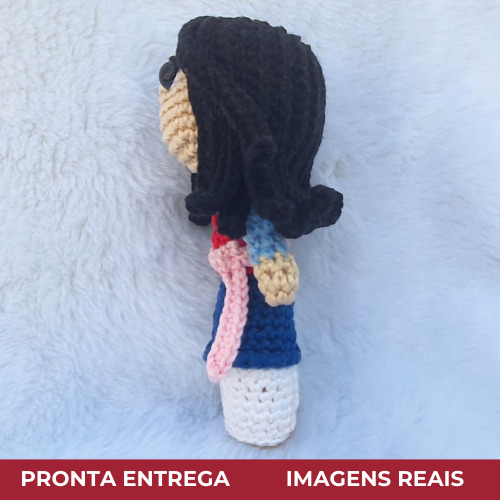 Boneca Mulan Amigurumi 16cm Pronta Entrega E Frete Grátis
