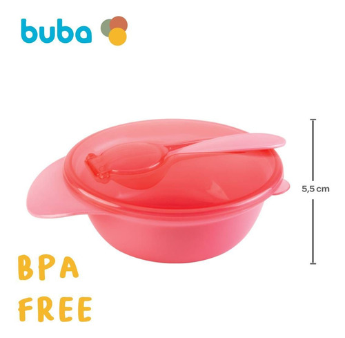 Kit Refeição Pote Bowl Com Colher E Tampa Buba Para Passeio