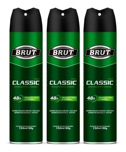 Brut Men Desodorante Classic Masculino 150ml (3und)