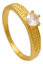 Comprar Anel Solitário De Zircônia Folheado Em Ouro 18k Softjoias 