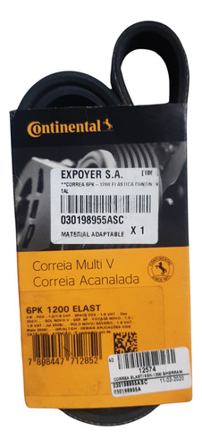 Correa Poli V 6pk1200 Marca Continental Nueva