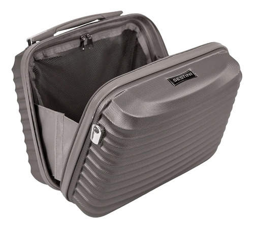 Frasqueira De Viagem Sestini Vega 3t Abs Necessaire 15l Cor Grafite Liso