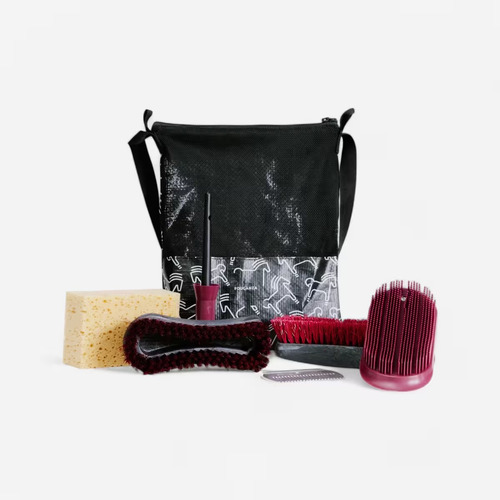 Kit Limpieza Equitacion Fouganza Adult Burdeos 7 Pcs Caballo