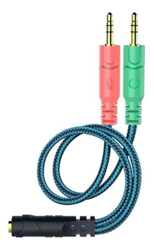 Imagen 1 de 8 de Cable Adaptador Audio 3,5 Auricular Microfono Pc Notebook