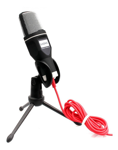 Imagen 1 de 4 de Microfono Condenser Gadnic Mcc11 Omnidireccional Negro Grabacion