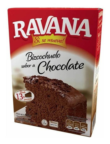 Pack X 18 Unid. Bizcochos  Chocolate 540 Gr Ravana B Pro