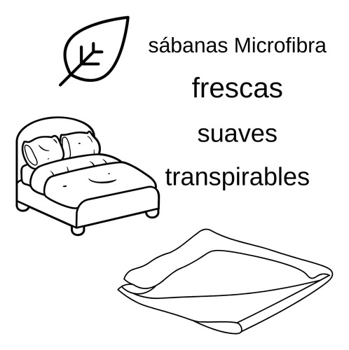 Juego De Sábanas Individual Microfibra Tacto Algodón Vero H Primavera Microfibra