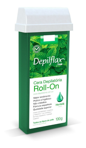 Depilflax Cera Depilação Roll On Refil 100g - Hortelã
