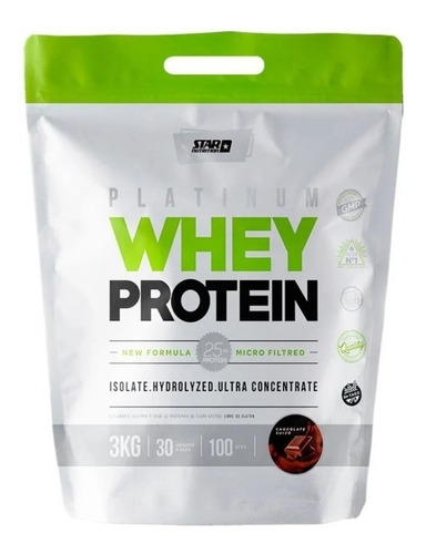 Suplemento En Polvo Star Nutrition  Platinum Platinum Whey Protein Proteínas Sabor Crema De Fresa En Sachet De 3000ml