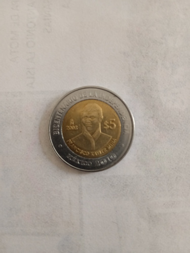 Moneda De 5 Pesos Conmemorativa (francisco Xavier Mina) 