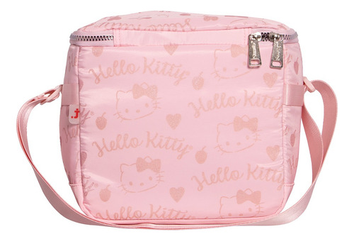 Kit Mochila Hello Kitty Lonchera Lapicera Original Juvenil Rosa Rosa