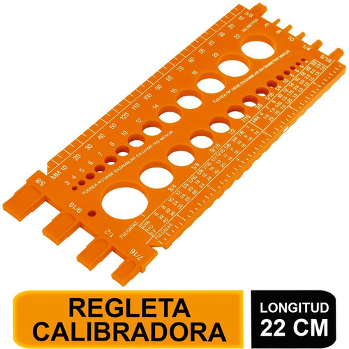 Regleta Calibradora De Tuercas Y Tornillos Truper 10811