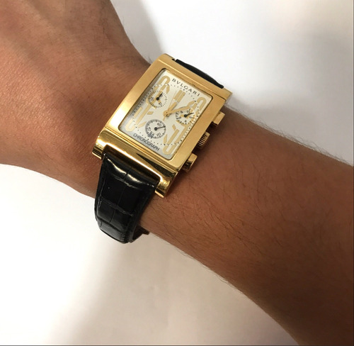 Bulgari Rettangolo De Ouro Amarelo Chronograph , Completo !!