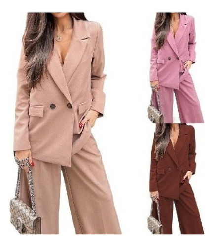 Conjunto Traje Para Mujer Formal Informal Blazer Y Pantalón