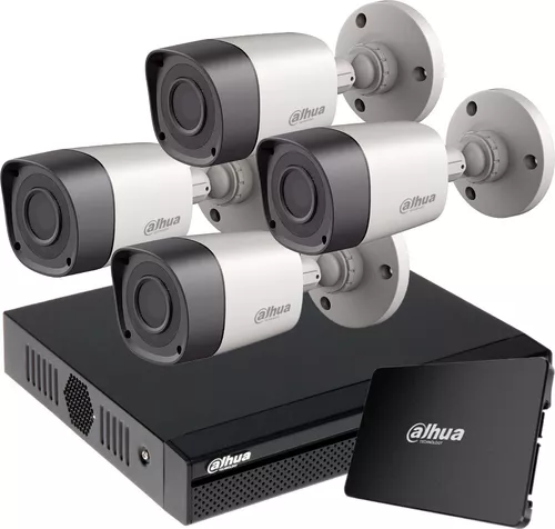 Kit Cctv 4 Camaras de seguridad video vigilancia Bullet Dahua 4k 8mpx Dvr 4  Canales 1tb disco duro