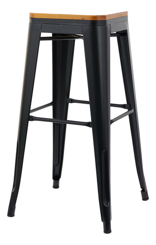 Banqueta Tolix Asiento De Madera Hierro Reforzado X1 Gardenlife