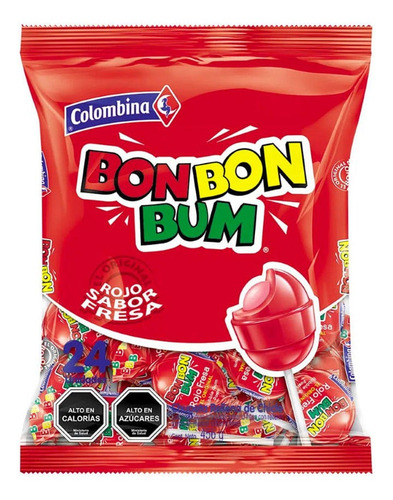 Imagen 2 de 2 de Caramelo Bon Bun Bum Colombina Fresa Bolsa 456 G