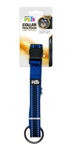 Collar Ultra Grip Bandas Reflejante Mediano Azul Fancy Pets