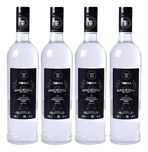 Tequila Hacienda De Tepa Reposado Cristalino 750 Ml 4 Piezas