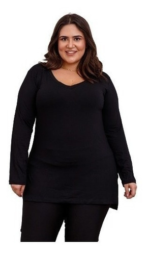 Blusa Feminina Com Recortes Laterais Plus Size Mazal