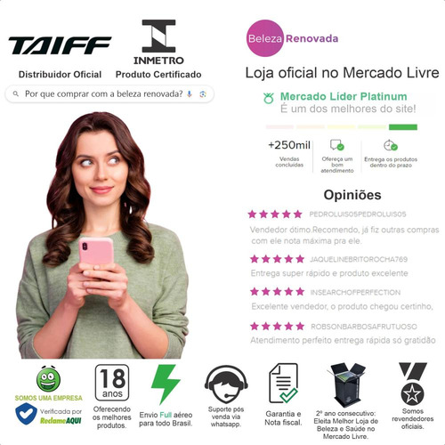 Prancha Taiff Fox Ion 3 Rosa Chapinha Com Display Digital