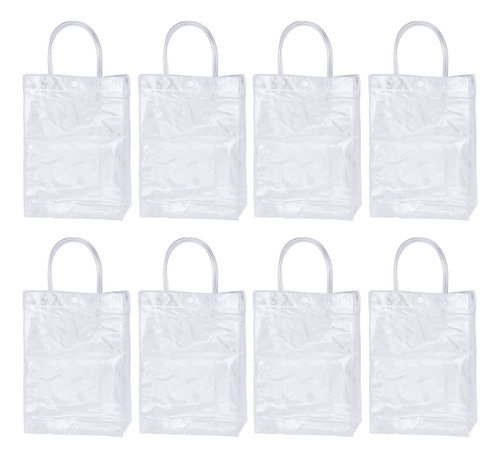 Bolsas De Regalo Transparentes Con Botón De Plástico, 8 Unid