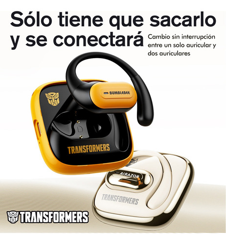 (transformers) Auriculares Bluetooth Tf-t59 Gancho Oreja Beige/cuchillas
