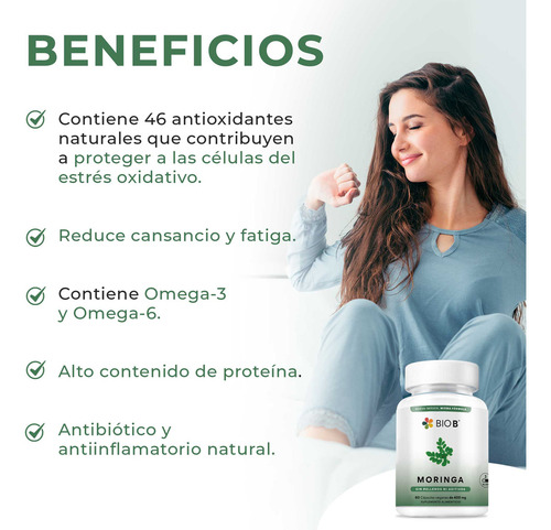 Bio B 2 Pack De 60 Cápsulas Moringa