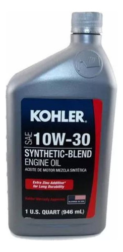 Aceite Kohler Sintetico 4 Tiempos Sae 10w-30