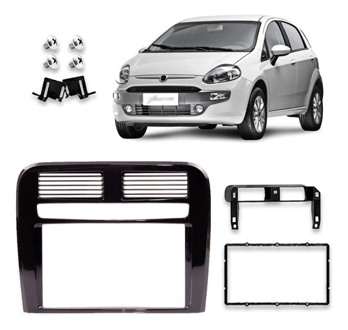 Moldura 2 Din Dvd Painel Fiat Punto 2008 2009 2010 2011 2012