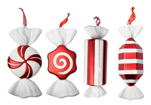 Bl Decoración De Caramelo De Navidad, 32 Cm, Color Rojo Y